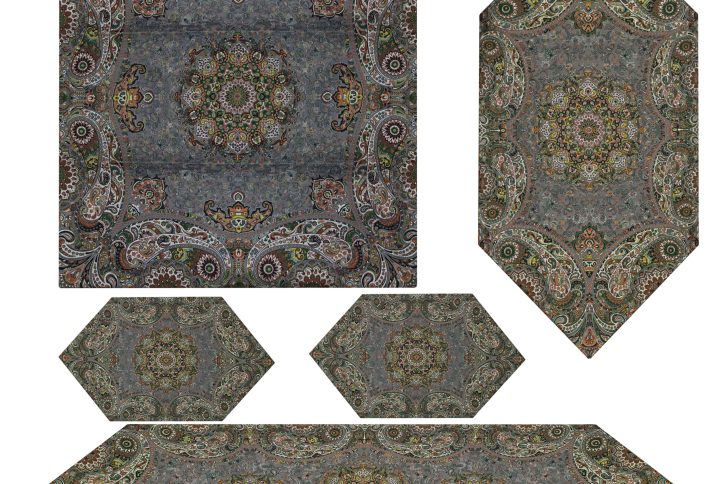 ست 5 تکه رومیزی ترمه مدل IMA 7126